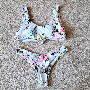 Beautiful white floral bikini- brand new